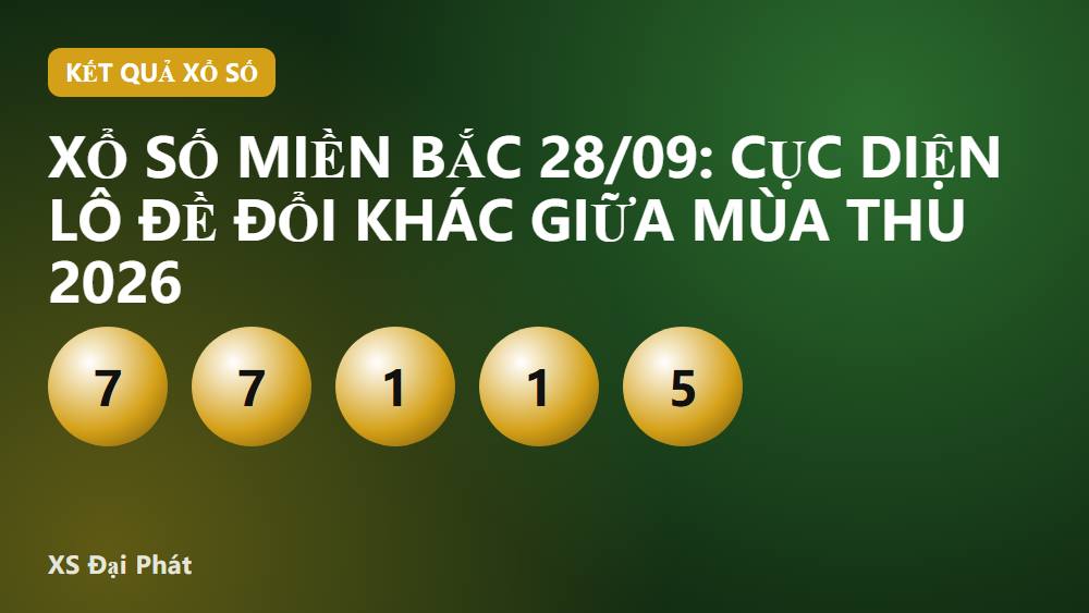 Xổ số miền Bắc 28/09: cục diện lô đề đổi khác giữa mùa thu 2026