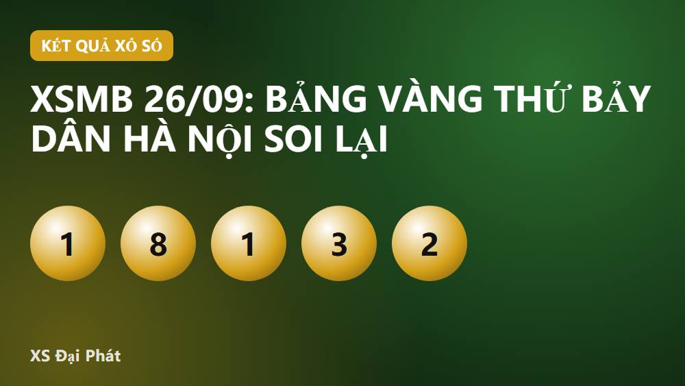 XSMB 26/09: Bảng vàng thứ Bảy dân Hà Nội soi lại