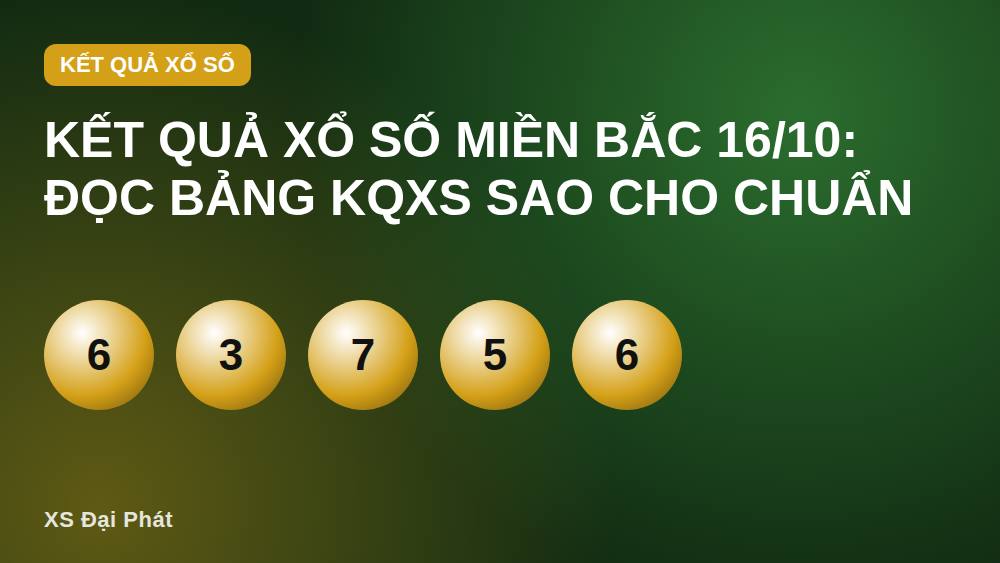 Kết quả xổ số miền Bắc 16/10: đọc bảng KQXS sao cho chuẩn