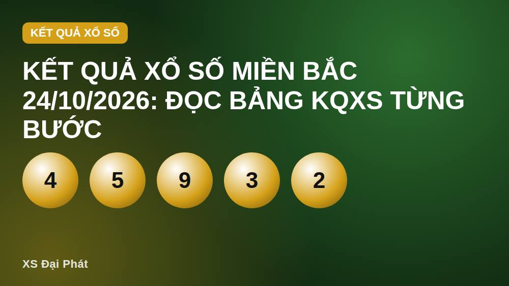 Kết quả xổ số miền Bắc 24/10/2026: Đọc bảng KQXS từng bước