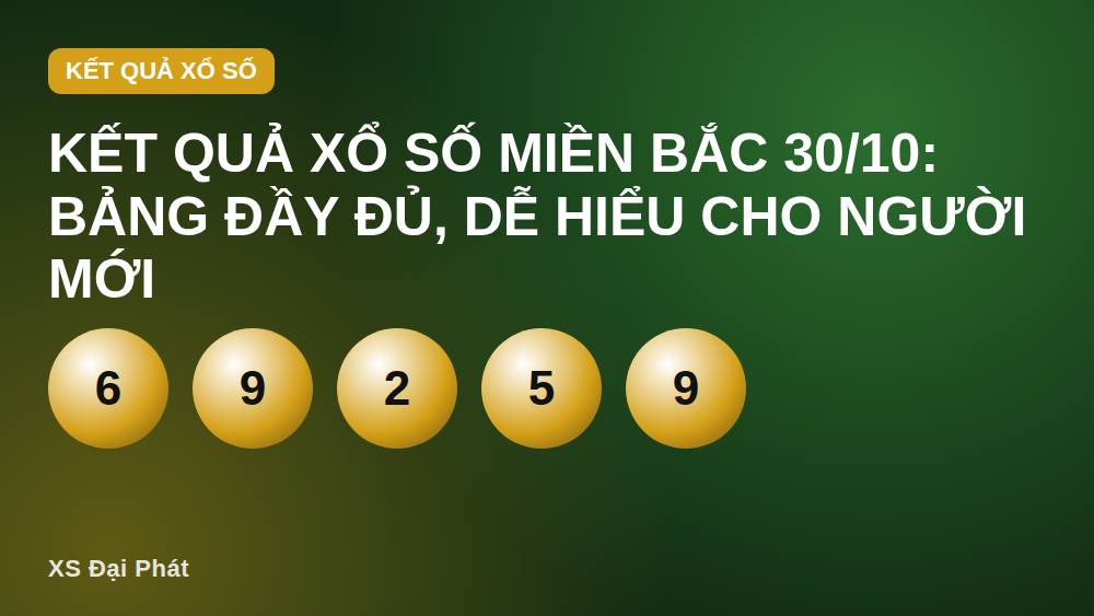 Kết quả xổ số miền Bắc 30/10: Bảng đầy đủ, dễ hiểu cho người mới